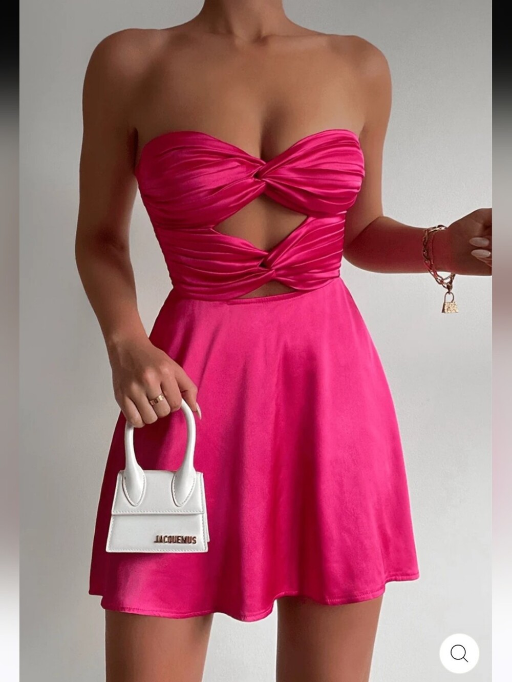 RNWY Strapless Fuchsia Cutout Mini Dress Nwt Size L